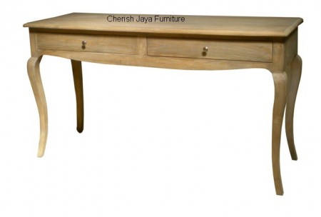Code: SJD 003 Name: French Writing Desk 2 Drawers Size: W=145 x D=50 x H=80 cm Wood: Solid Teakwood